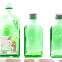 Green Whiskey Bottles found roadside